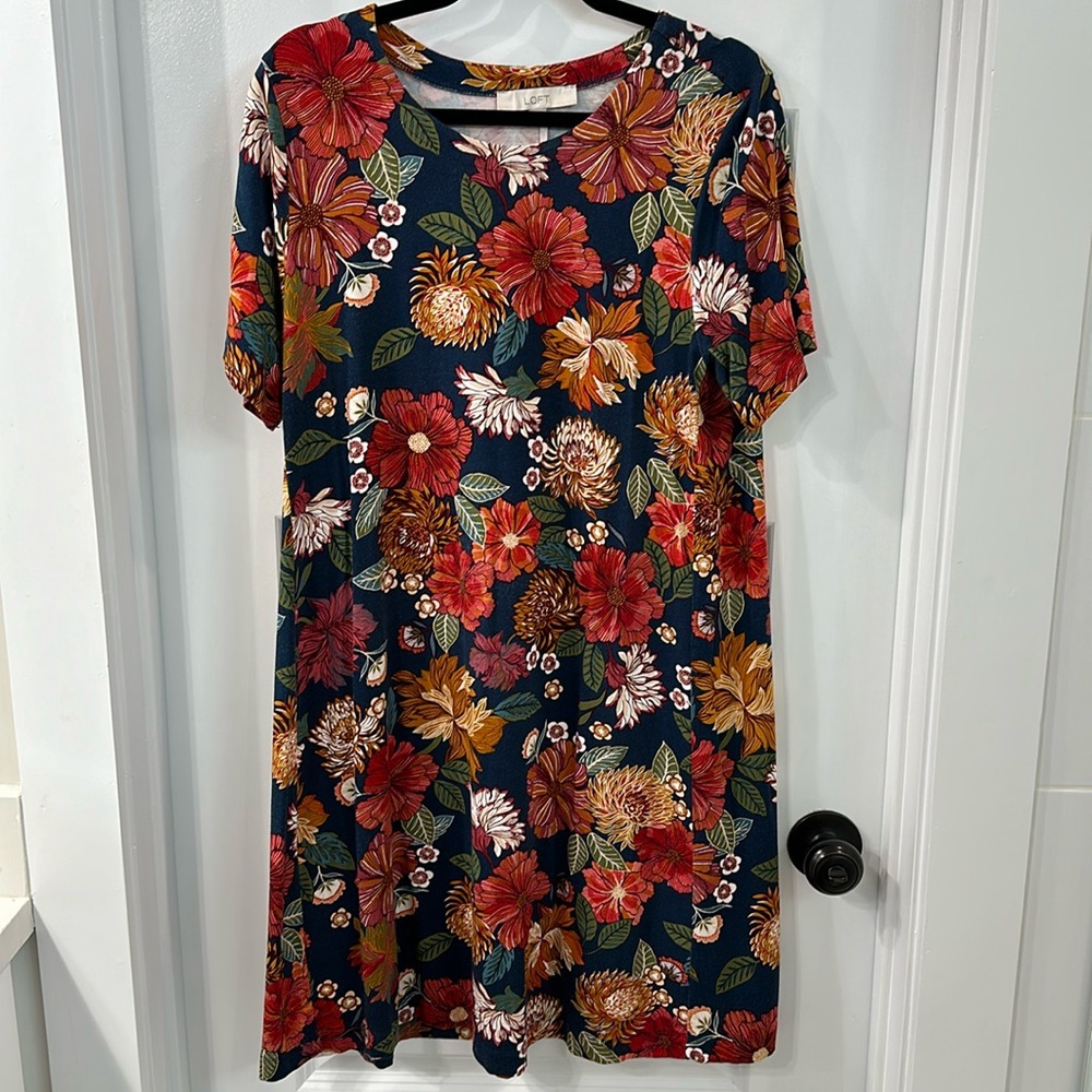 Loft floral t-shirt dress